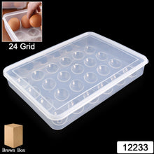 Plastic Egg 24 Grid Storage Container Holder for Refrigerator Egg Tray Holds 24 Eggs (1 Pc)